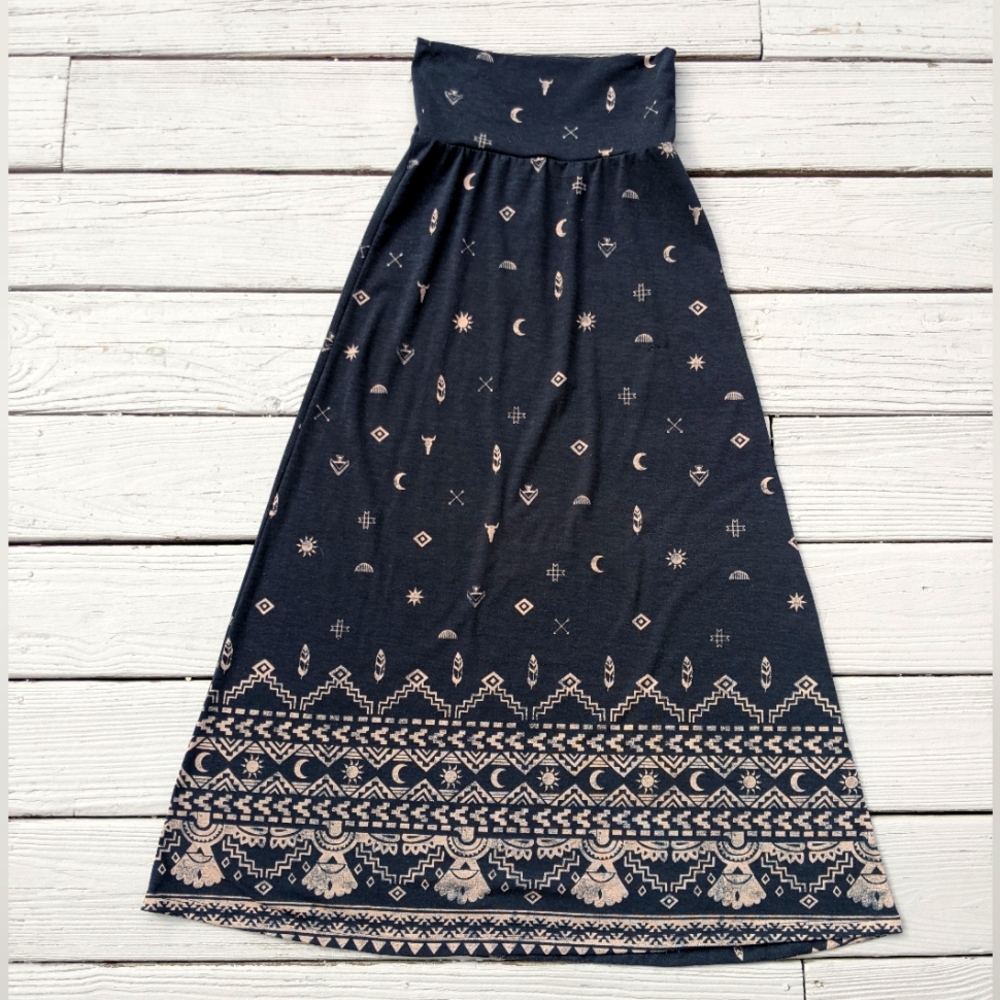 Mossimo Supply Patterned Maxi Skirt Size XS